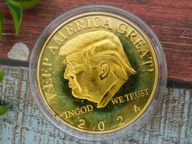 Gold-Colored 2024 Donald Trump Commemorative Coin
