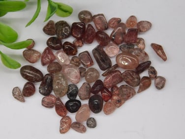 20 Grams of Tumbled Strawberry Quartz Stones