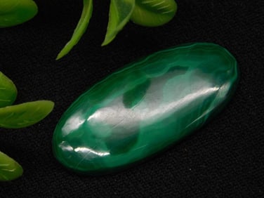 Polished Malachite Gemstone Cabochon Oval Shape
