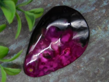 Polished Purple and Black Agate Gemstone