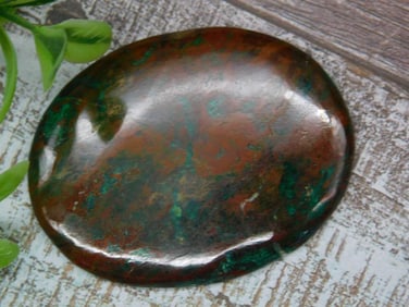 Chrysocolla Cabochon with Green and Red Colors