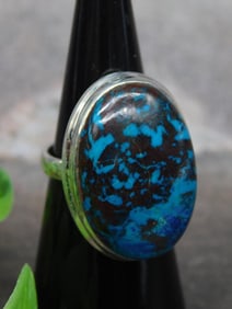 Sterling Silver CHRYSOCOLLA Ring SIZE 6