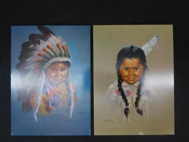 Set of 2 Canadian Indigenous Art Postcards