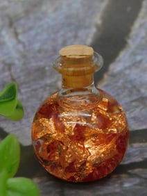 Glass Bottle With Real Copper Flakes