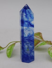 Blue QUARTZ Stone Crystal Point Tower ROCK STONE LAPIDARY SPECIMEN