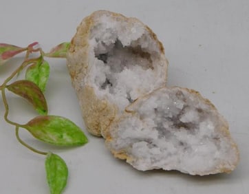 Quartz Crystal Geode Split Open for Display ROCK STONE LAPIDARY SPECIMEN