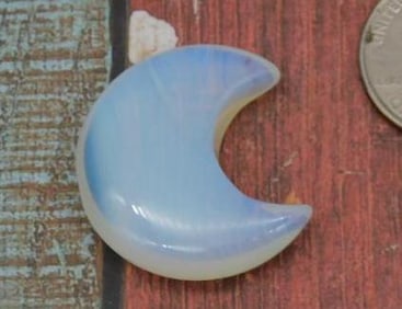 Opalite Crescent Moon Shaped Stone, 9 Grams ROCK STONE LAPIDARY SPECIMEN