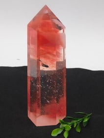 Red Crystal Point Tower Polished Display Piece ROCK STONE LAPIDARY SPECIMEN
