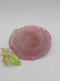 Pink Agate Geode Slice Display Piece ROCK STONE LAPIDARY SPECIMEN