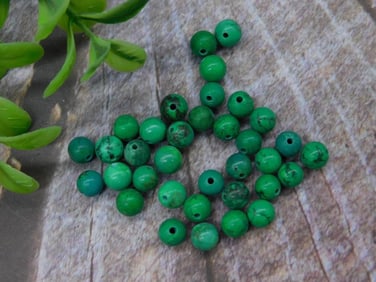 Lot of Green Round Drilled Beads for Jewelry Making