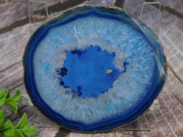 Polished Blue Banded Agate Slice Rock Stone Lapidary Specimen