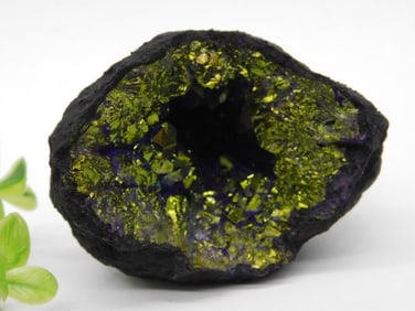 Purple and Gold Geode Rock Stone Lapidary Specimen 178 Grams
