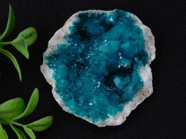 Teal Crystal Geode Rock Stone Lapidary Specimen