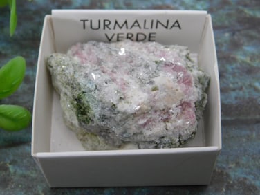 Green Tourmaline Rock Stone Lapidary Specimen in Matrix Specimen