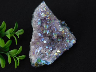 Iridescent Angel Aura Amethyst Crystal Cluster Rock Stone Lapidary Specimen