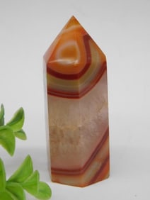 Banded Agate Obelisk Rock Stone Lapidary Specimen