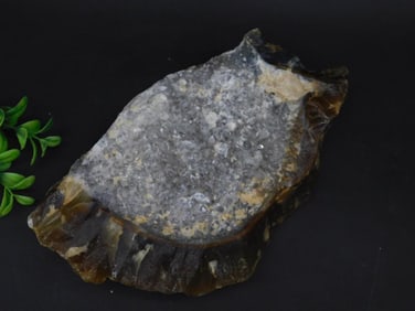 Brazilian Agate With Crystalline Center Rock Stone Lapidary Specimen