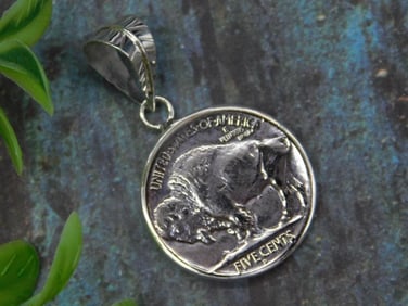 Sterling Silver Buffalo Nickel Pendant