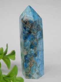 Polished Blue Apatite Point Specimen, 59 Grams Rock Stone Lapidary Specimen