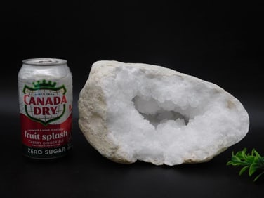 White Crystal Geode With Open Cavity Rock Stone Lapidary Specimen