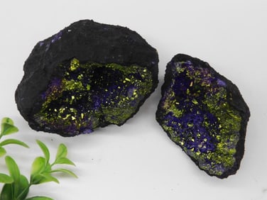 Colorful Blue and Gold Geode Rock Stone Lapidary Specimen