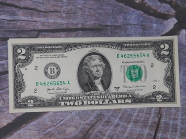 6 $2 BILLS UNCIRCULATED SEQUENTIAL TWO DOLLAR BILLS
