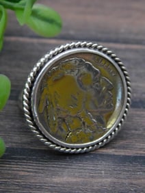 Sterling Silver Coin Ring Size 6