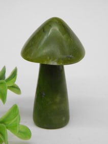 Green Stone Carved Mushroom Figurine ROCK STONE LAPIDARY SPECIMEN
