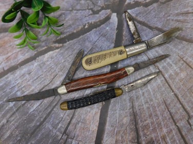 Set of Three Vintage Folding Pocket Knives