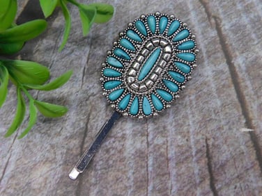 Silver and Turquoise Fashion Hair Clip