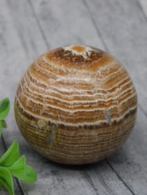 Banded Jasper Brown Striped Round Sphere 162 Grams Rock Stone Lapidary Specimen