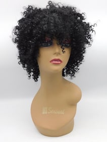 Black Curly Wig with Sensual Mannequin Display