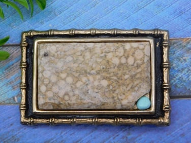 STONE BELT BUCKLE ROCK STONE LAPIDARY SPECIMEN