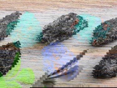 AZURITE AND MALACHITE ROCK STONE LAPIDARY SPECIMEN