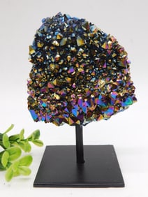 TITANIUM AMETHYST DISPLAY ROCK STONE LAPIDARY SPECIMEN