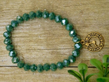 CLOCK AND SPARKLE BEAD BRACELET ROCK STONE LAPIDARY SPECIMEN