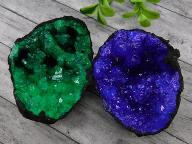 GREEN AND BLUE GEODES ROCK STONE LAPIDARY SPECIMEN