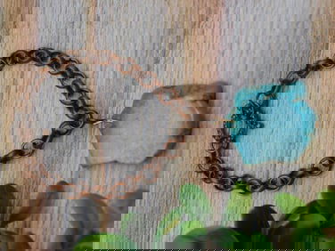 GENUINE STONE PENDANT ON CHAIN BRACELET