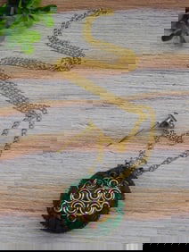 MIXED STONE SNUFF BOTTLE ON CHAIN