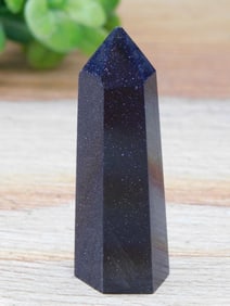 BLUE GOLDSTONE OBELISK ROCK STONE LAPIDARY SPECIMEN