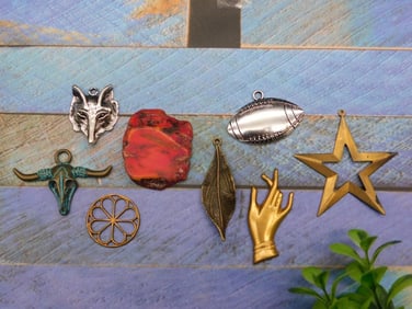 MIXED PENDANT LOT ROCK STONE LAPIDARY SPECIMEN