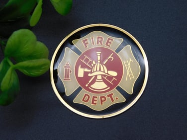 FIRE DEPARTMENT CABOCHON MEDALLION