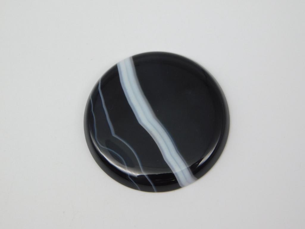 BANDED AGATE CABOCHON ROCK STONE LAPIDARY SPECIMEN: BANDED AGATE CABOCHON ROCK STONE LAPIDARY SPECIMEN