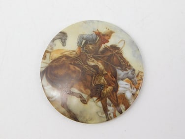 PAINTED CABOCHON ROCK STONE LAPIDARY SPECIMEN