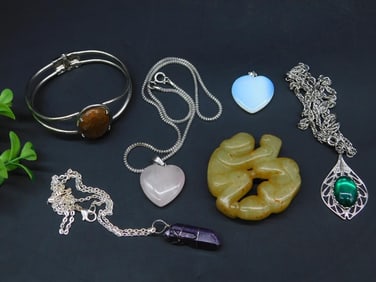 MIXED JEWELRY LOT ROCK STONE LAPIDARY SPECIMEN