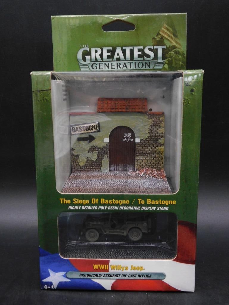WWII Willys Jeep Die-Cast Replica with Display Stand (1 of 3)
