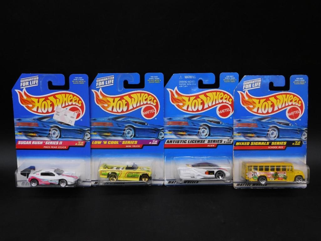 Set of 4 Hot Wheels Die-Cast Model Cars in Original Packaging (1 of 2)