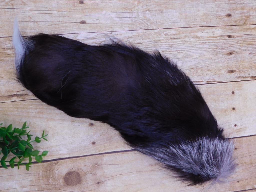 SILVER FOX TAIL TAXIDERMY: SILVER FOX TAIL TAXIDERMY