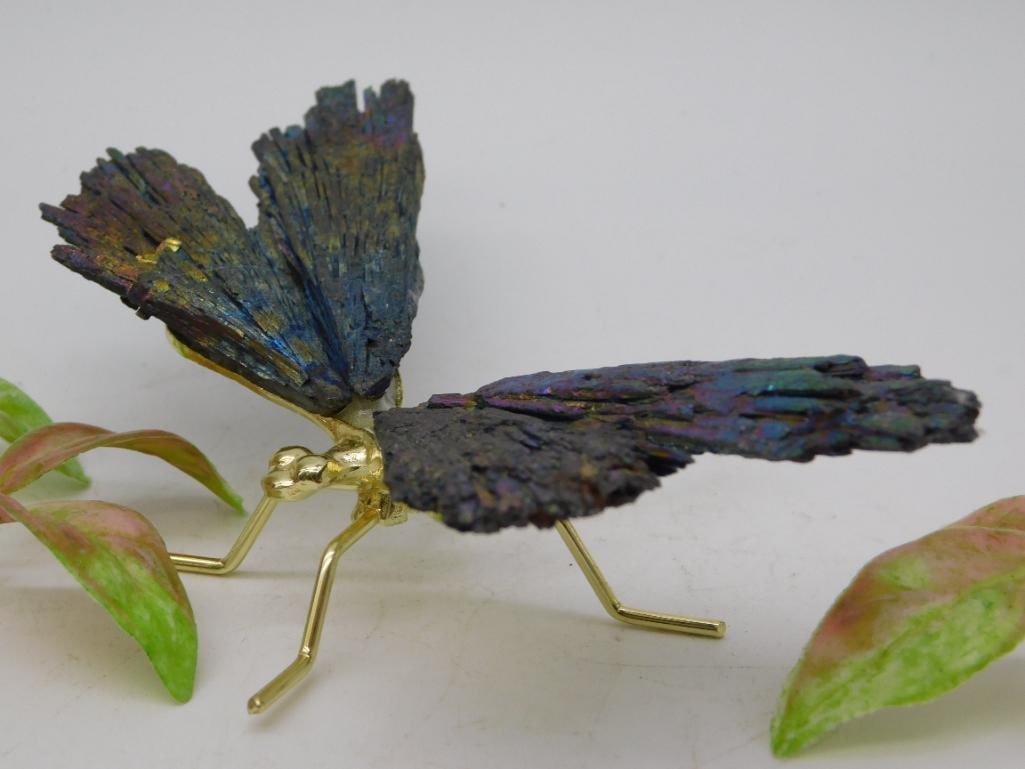 TITANIUM KYANITE DRAGONFLY ROCK STONE LAPIDARY SPECIMEN: TITANIUM KYANITE DRAGONFLY ROCK STONE LAPIDARY SPECIMEN