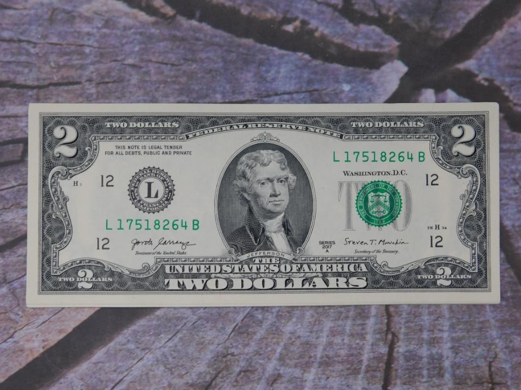 11 $2 BILLS UNCIRCULATED SEQUENTIAL TWO DOLLAR BILLS: 11 $2 UNCIRCULATED SEQUENTIAL TWO DOLLAR BILLS Front (Obverse): Portrait: Thomas Jefferson, the 3rd President of the United States. Design Elements: The words ?Federal Reserve Note? across the top. ?U